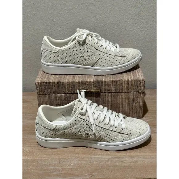 CONVERSE Pro Leather LP OX Egret/White Womens 5 - Picture 2 of 6